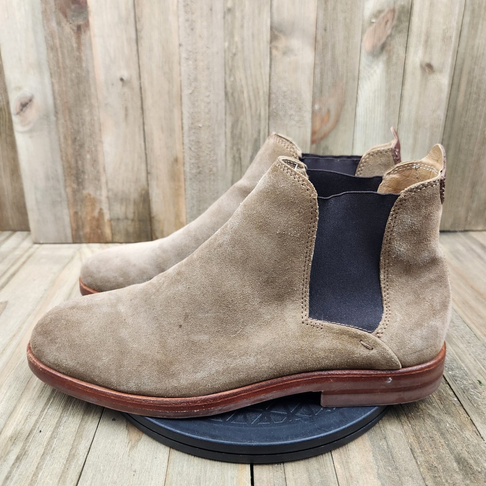 Hudson London Chelsea Boots Mens size 10 Tan Suede SER01 5863 Leather Sole